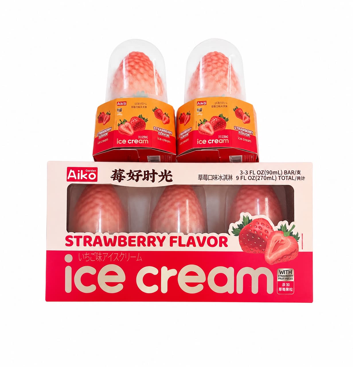 Aiko Real Strawberry Shaped Ice Cream